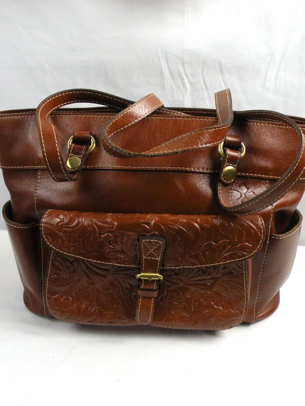 EUC/Like New Patricia Nash Bolsena Florence Tooled Floral Leather Tote